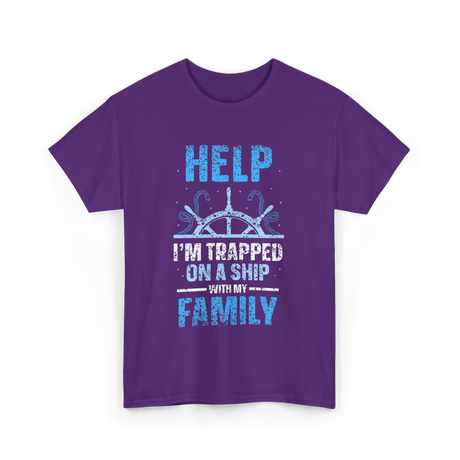 Help I'm Trapped Family Cruise T-Shirt - Purple