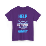 Help I'm Trapped Ship Family T-Shirt - Purple