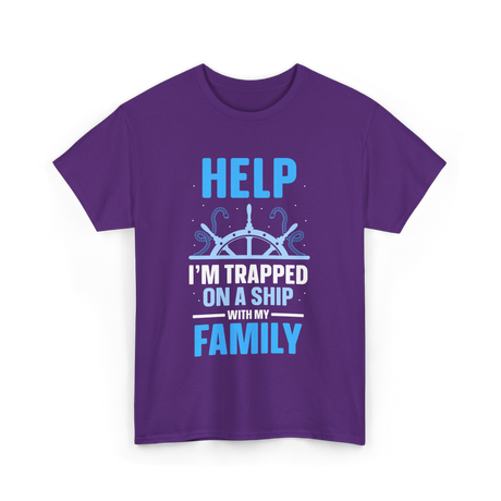 Help I'm Trapped Ship Family T-Shirt - Purple