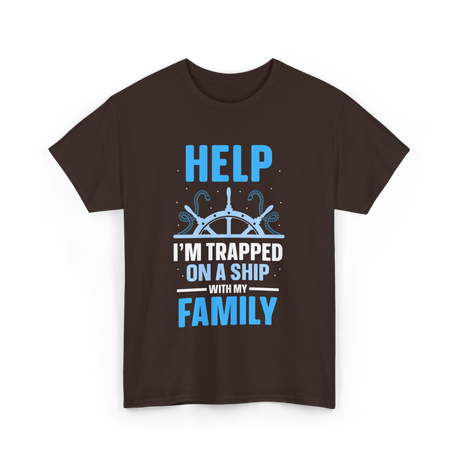 Help I'm Trapped Ship Family T-Shirt - Dark Chocolate