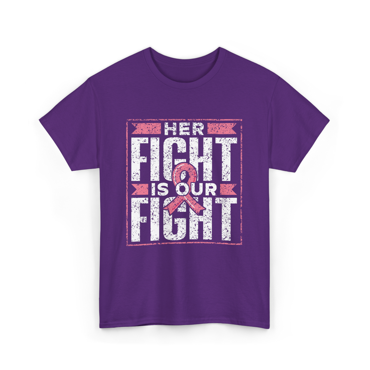 Her Fight is Our Fight Awareness T-Shirt - Purple