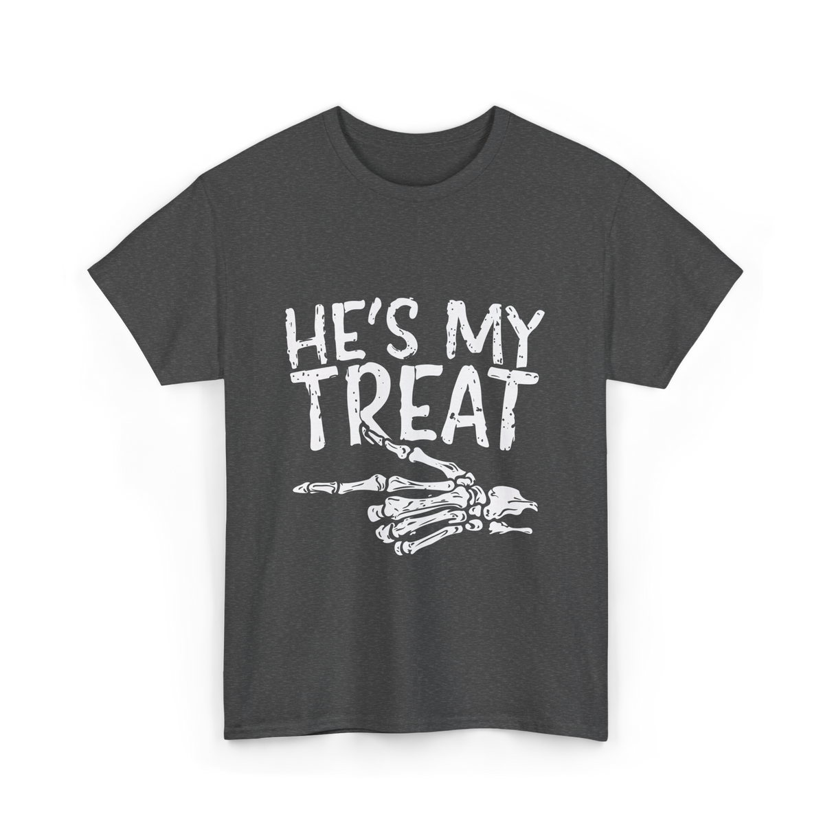 He's My Treat Skeleton T-Shirt - Dark Heather