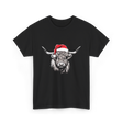 Highland Cow Christmas Cow T-Shirt - Black