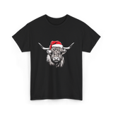 Highland Cow Christmas Cow T-Shirt - Black