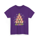 Highland Cow Christmas Tree Cow Lover T-Shirt - Purple