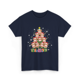 Highland Cow Christmas Tree Cow Lover T-Shirt - Navy