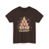 Highland Cow Christmas Tree Cow Lover T-Shirt - Dark Chocolate