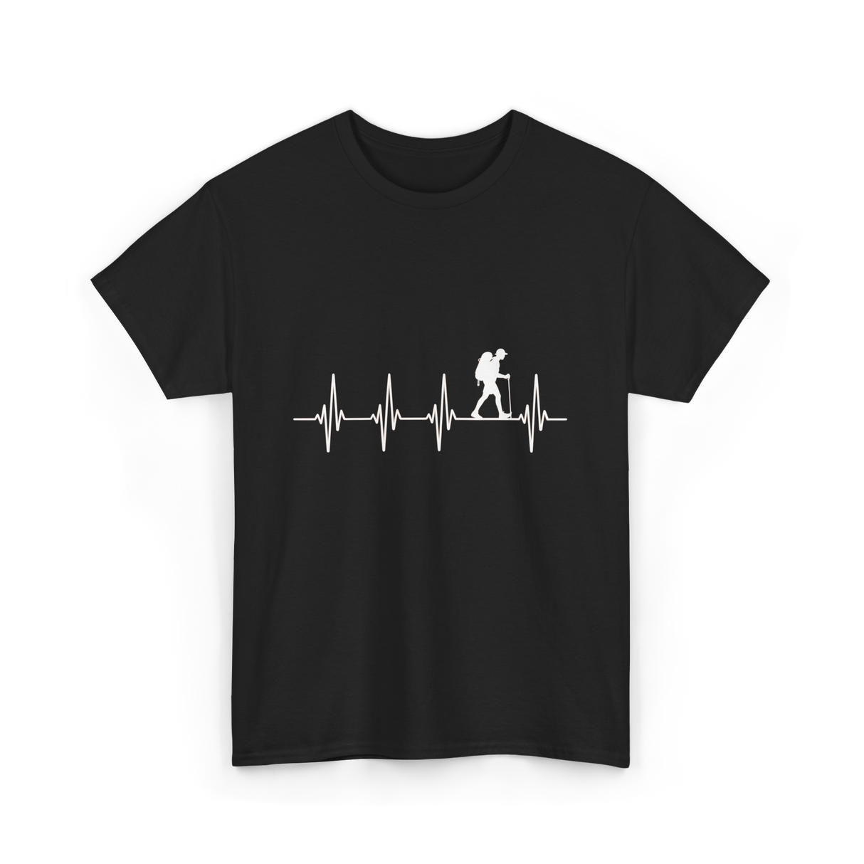 Hiking heartbeat hiker T-Shirt - Black