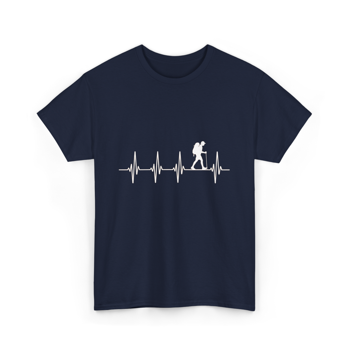 Hiking heartbeat hiker T-Shirt - Navy