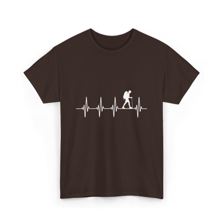 Hiking heartbeat hiker T-Shirt - Dark Chocolate