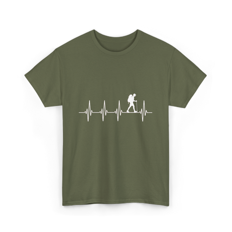 Hiking heartbeat hiker T-Shirt - Military Green