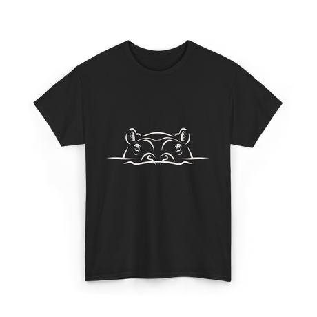 Hippo Head Hippo Wildlife T-Shirt - Black