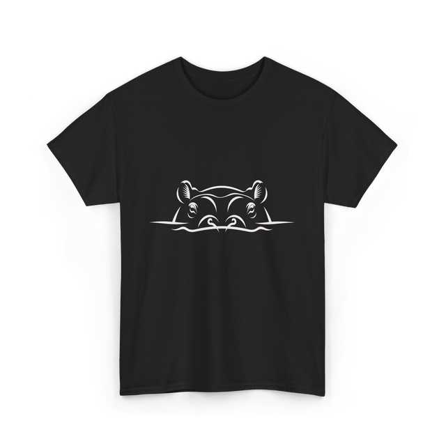 Hippo Head Hippo Wildlife T-Shirt - Black