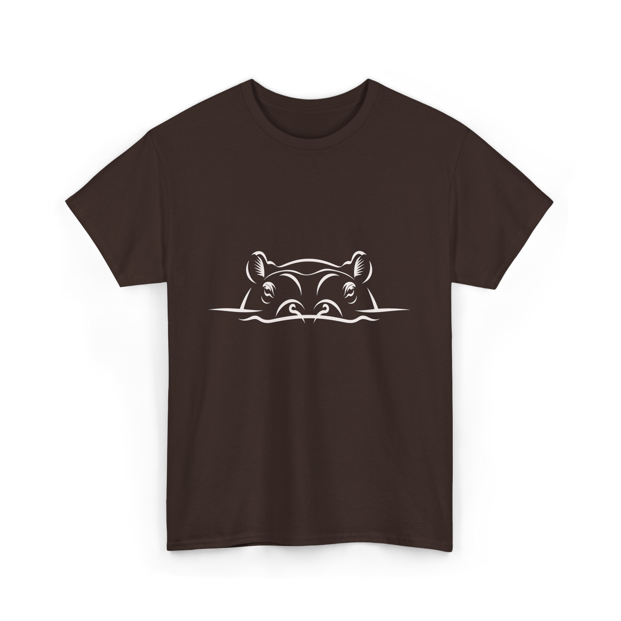 Hippo Head Hippo Wildlife T-Shirt - Dark Chocolate