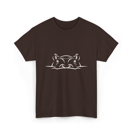 Hippo Head Hippo Wildlife T-Shirt - Dark Chocolate