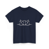 Hippo Head Hippo Wildlife T-Shirt - Navy