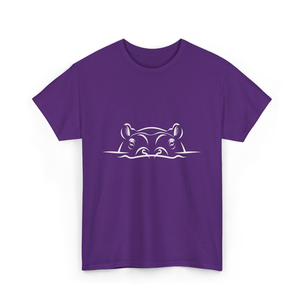 Hippo Head Hippo Wildlife T-Shirt - Purple