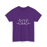 Hippo Head Hippo Wildlife T-Shirt - Purple