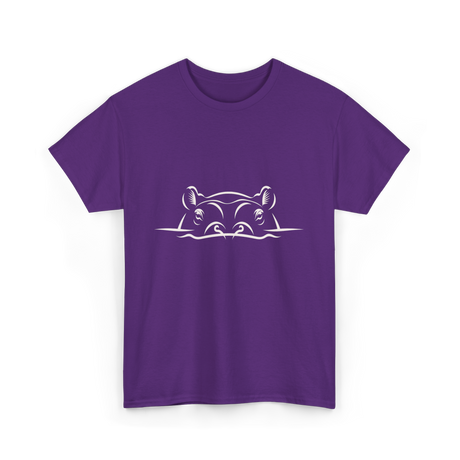 Hippo Head Hippo Wildlife T-Shirt - Purple