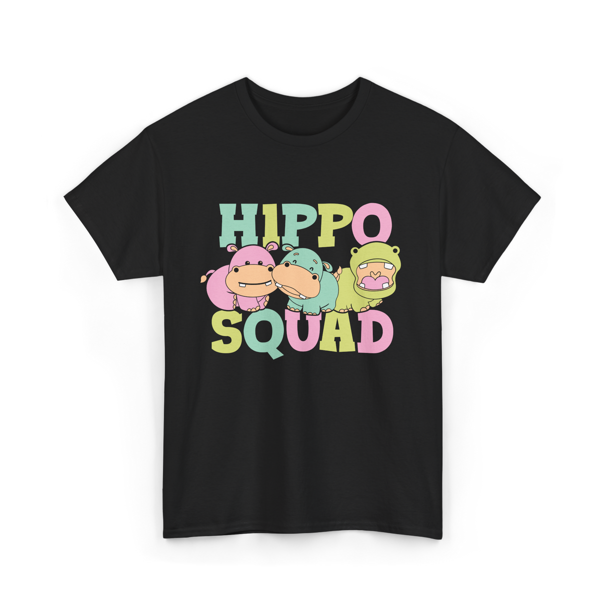 Hippo Squad Hippo Family T-Shirt - Black