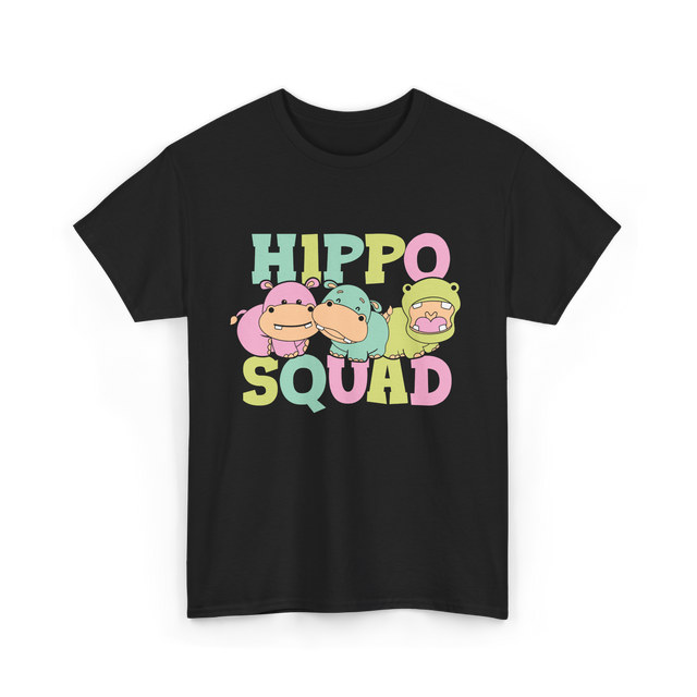 Hippo Squad Hippo Family T-Shirt - Black