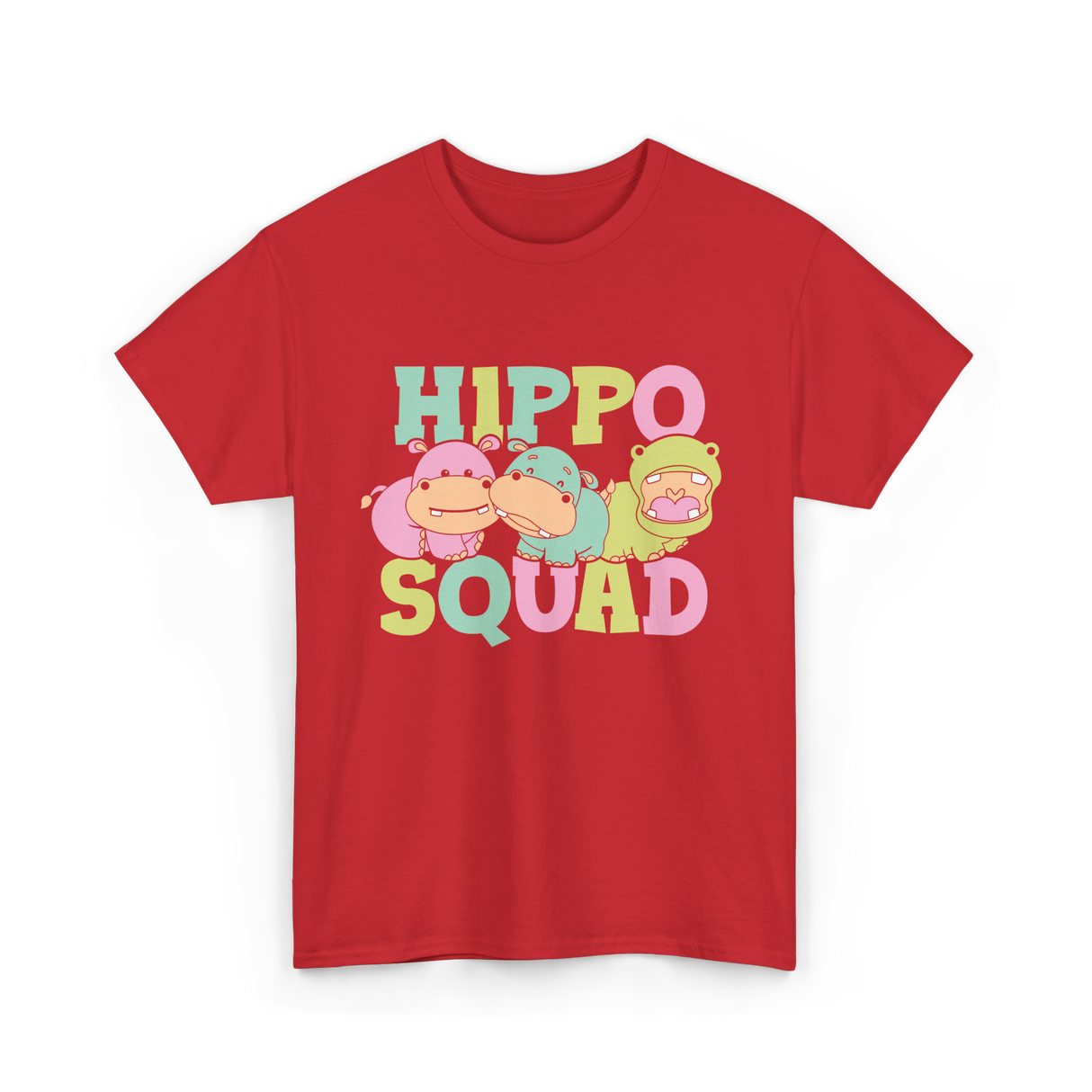 Hippo Squad Hippo Family T-Shirt - Red