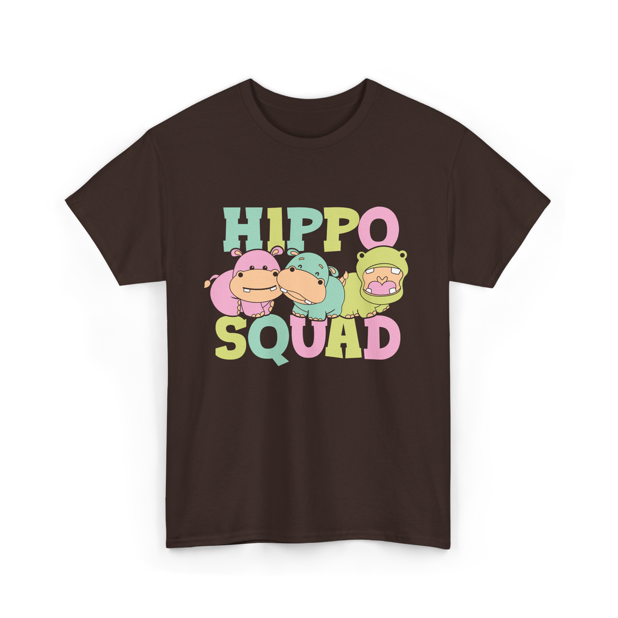 Hippo Squad Hippo Family T-Shirt - Dark Chocolate