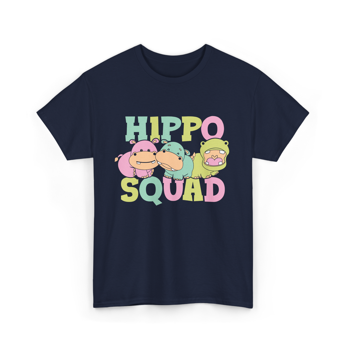 Hippo Squad Hippo Family T-Shirt - Navy