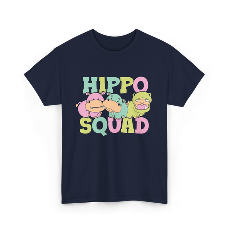 Hippo Squad Hippo Family T-Shirt - Navy