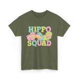 Hippo Squad Hippo Family T-Shirt - Military Green