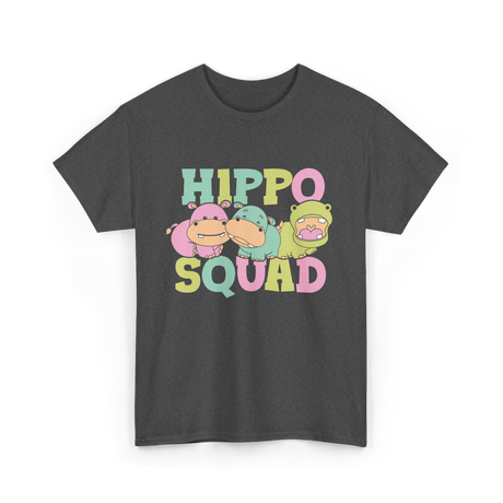 Hippo Squad Hippo Family T-Shirt - Dark Heather