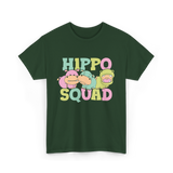 Hippo Squad Hippo Family T-Shirt - Forest Green