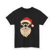 Hipster Santa Face Santa T-Shirt - Black