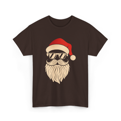 Hipster Santa Face Santa T-Shirt - Dark Chocolate