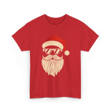 Hipster Santa Face Santa T-Shirt - Red