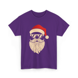 Hipster Santa Face Santa T-Shirt - Purple