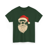 Hipster Santa Face Santa T-Shirt - Forest Green