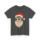 Hipster Santa Face Santa T-Shirt - Dark Heather