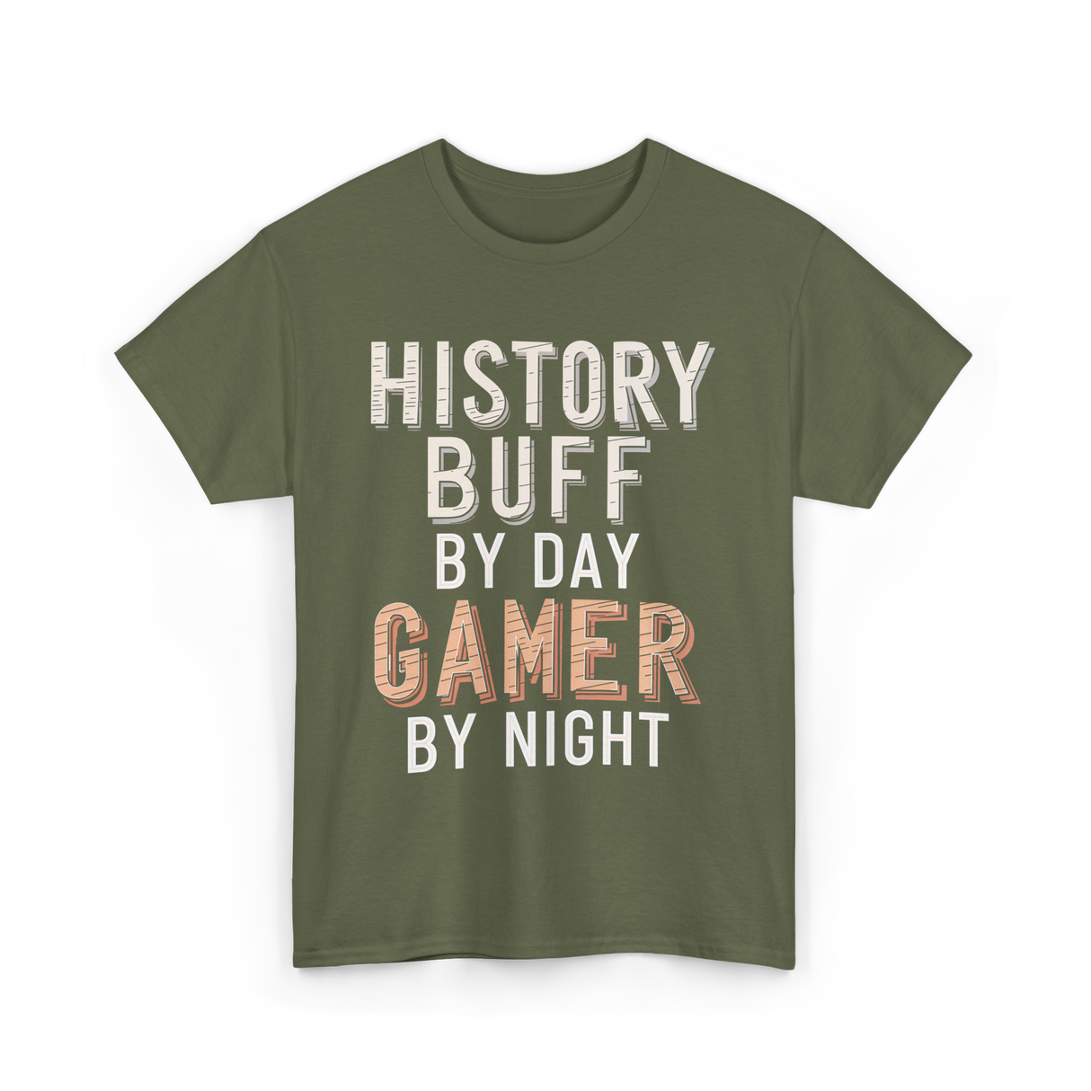 History Buff Gamer Costume T-Shirt - Military Green