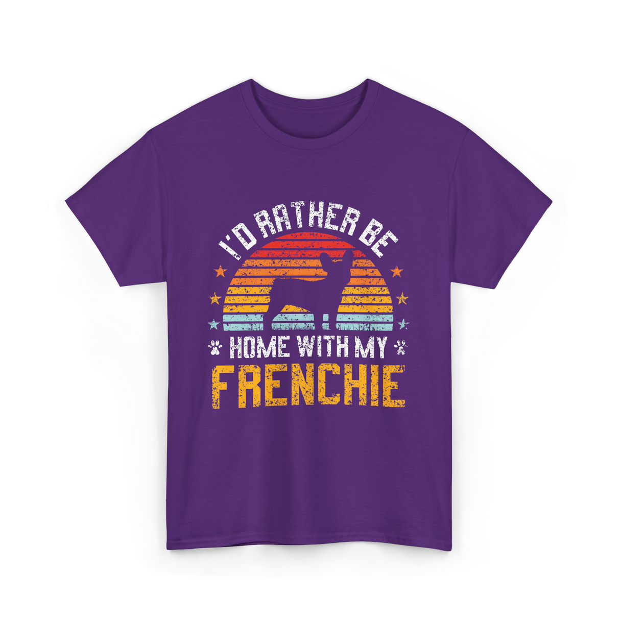 Home With My Frenchie Dog T-Shirt - Purple