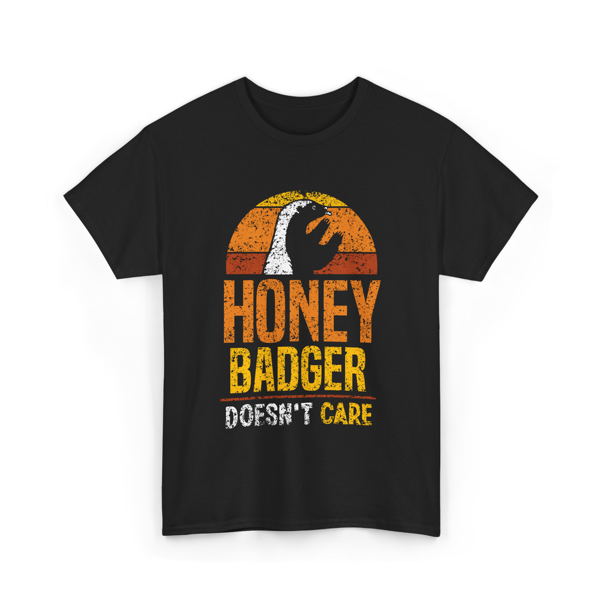 Honey Badger Doesn't Care Animal T-Shirt - Black