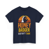 Honey Badger Doesn't Care Animal T-Shirt - Navy