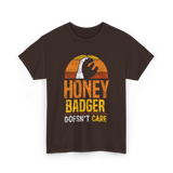 Honey Badger Doesn't Care Animal T-Shirt - Dark Chocolate