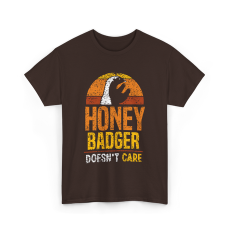 Honey Badger Doesn't Care Animal T-Shirt - Dark Chocolate