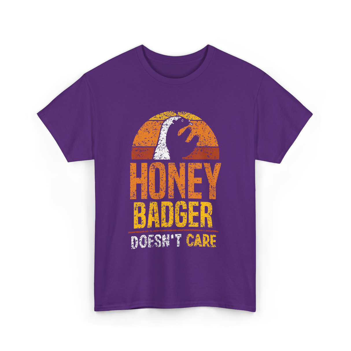 Honey Badger Doesn't Care Animal T-Shirt - Purple