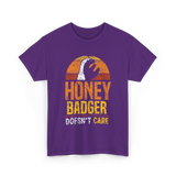 Honey Badger Doesn't Care Animal T-Shirt - Purple