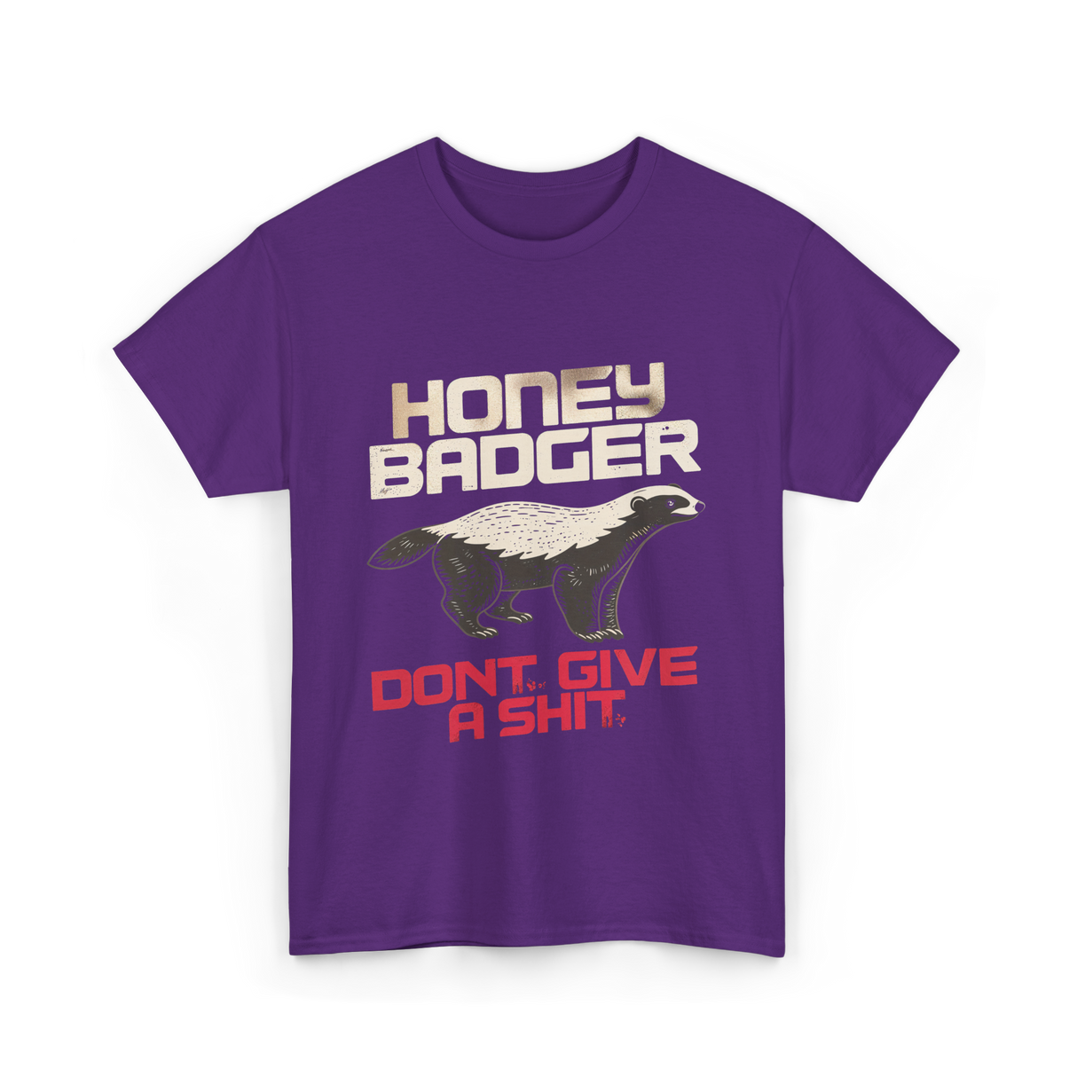 Honey Badger Don't Give Badger T-Shirt - Purple