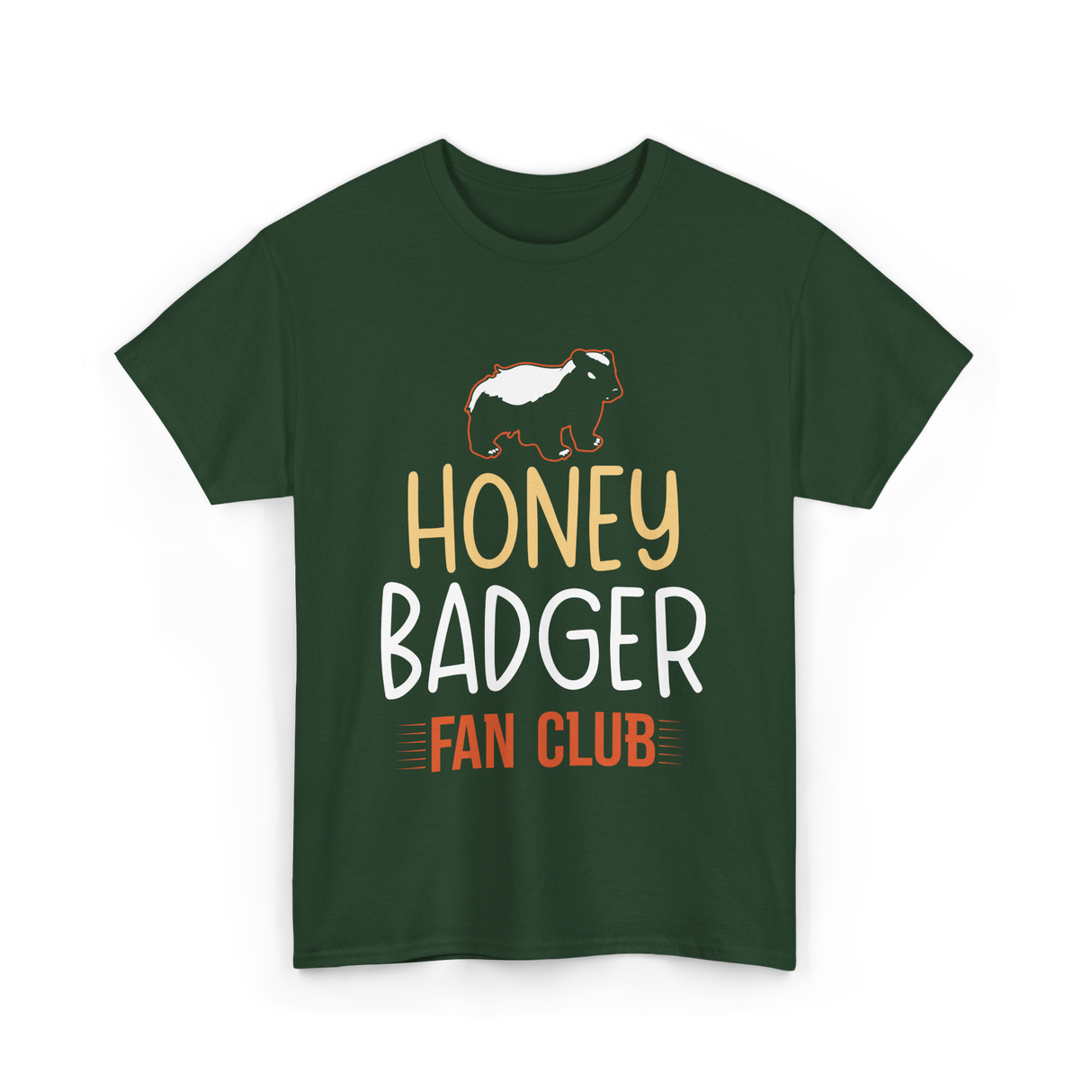 Honey Badger Fan Club Animal T-Shirt - Forest Green