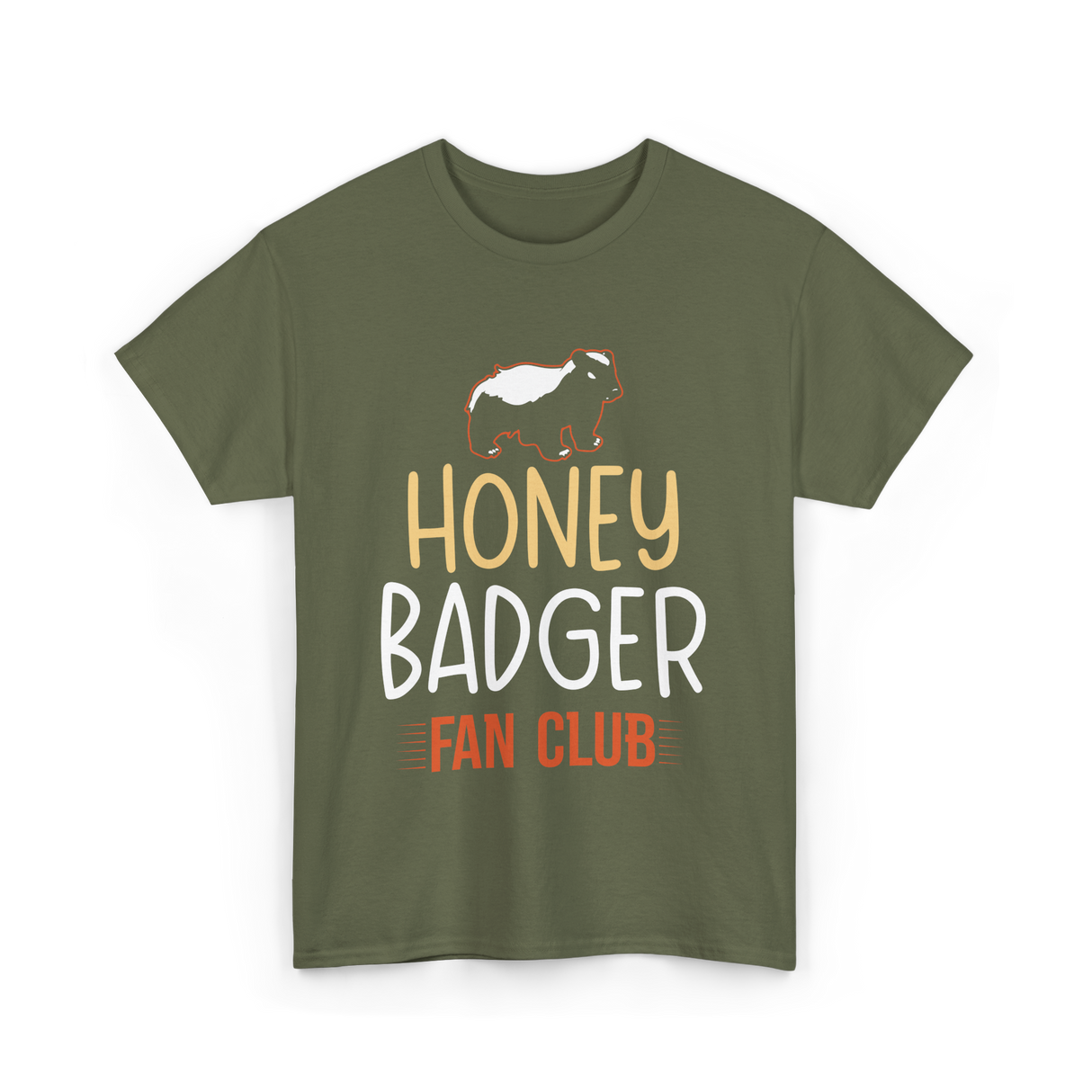 Honey Badger Fan Club Animal T-Shirt - Military Green