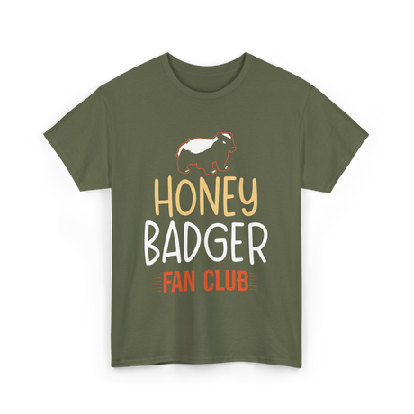 Honey Badger Fan Club Animal T-Shirt - Military Green